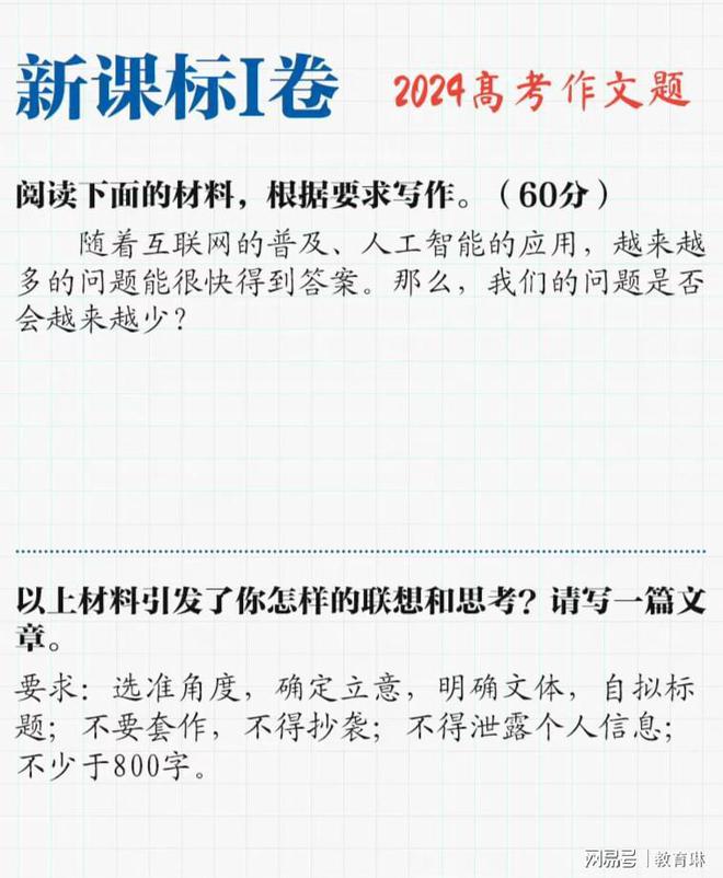 M6米乐APP2024高考语文143满分作文《人非齿轮》曝光